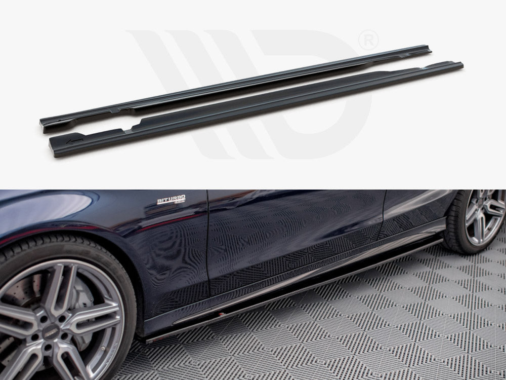 C Class - W205: Gloss Black Maxton Side Skirts 14-18