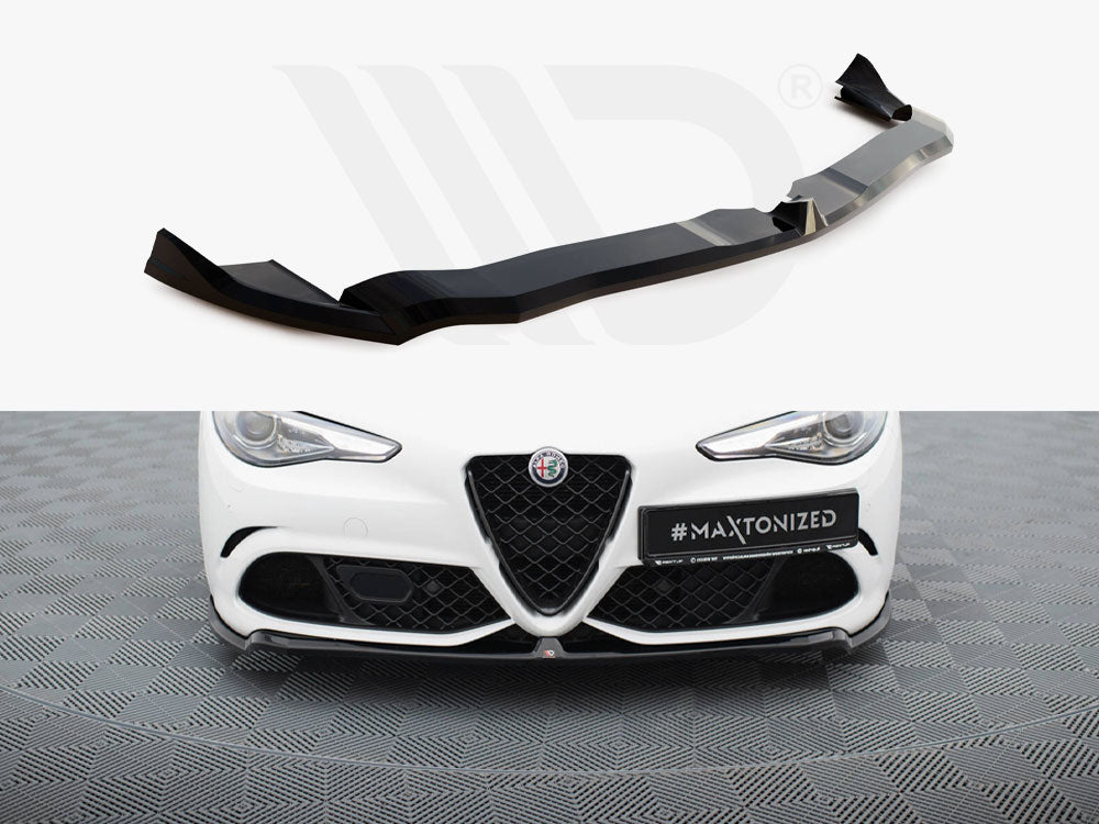 Giulia - Quadrifoglio: Gloss Black Maxton Front Splitter 16+