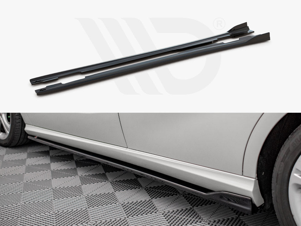 A Class - W176 Pre-Facelift: Gloss Black Maxton Side Skirts V1 12-15