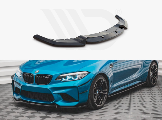 M2 - F87: Gloss Black Maxton Front Splitter 16-20