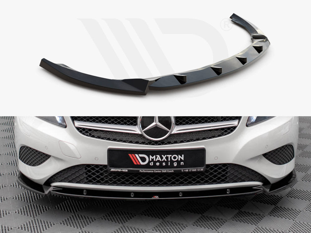 A Class - W176 Pre-Facelift: Gloss Black Maxton Splitter V1 12-15