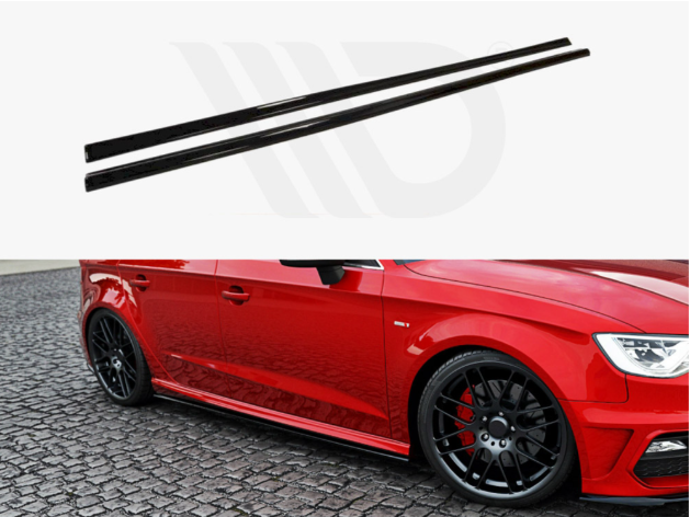 A3 - 8V: Gloss Black Maxton Side Skirts 13-20