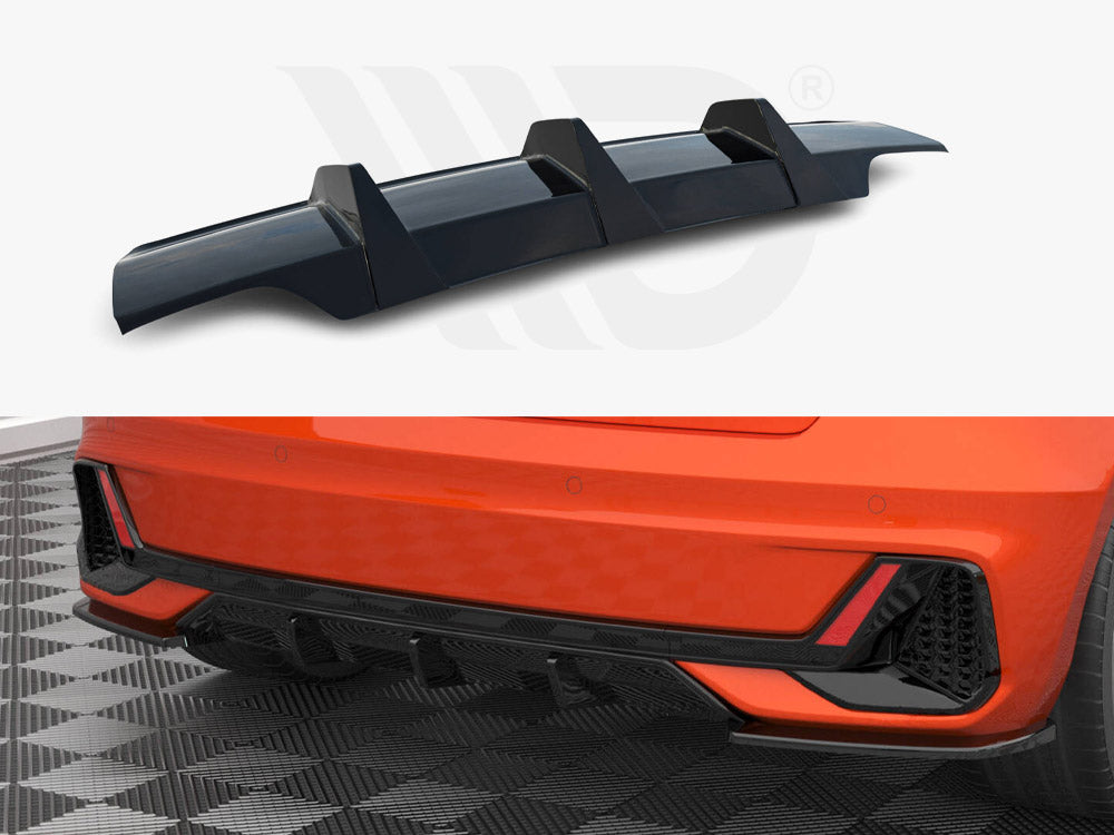 A1 - GB: Gloss Black Maxton Rear Diffuser 18+