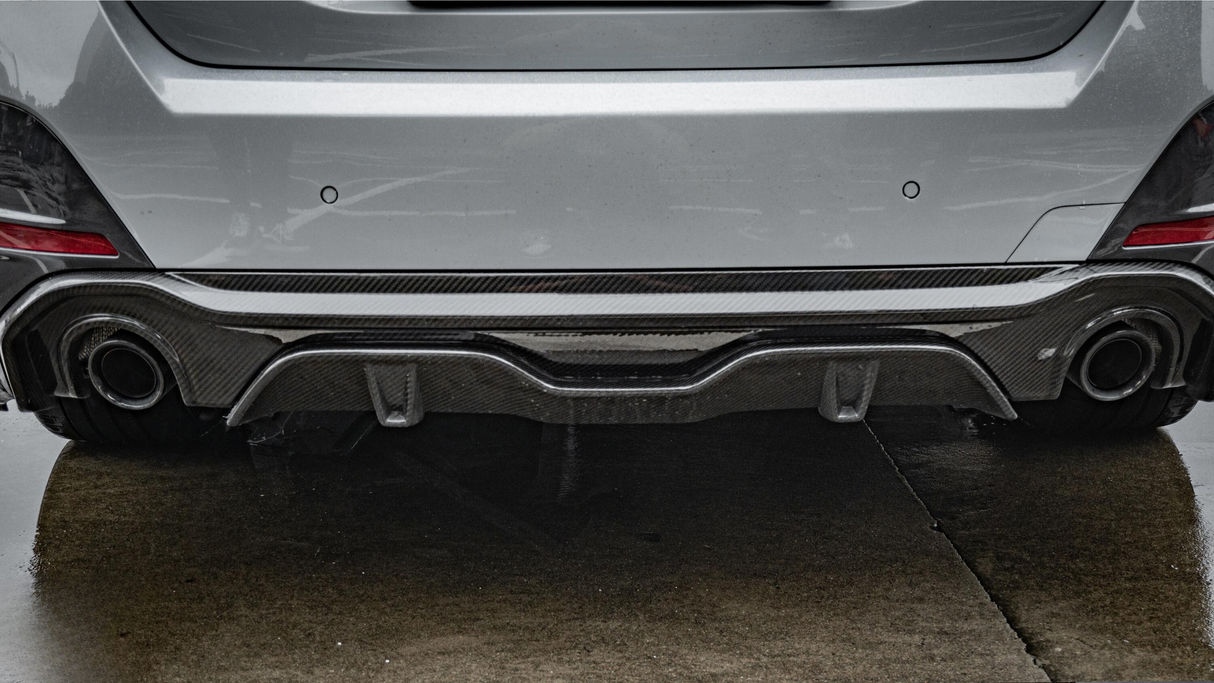 4 Series - G26: Dry Carbon Fibre SOOQOO Style Dual Exhaust Diffuser 20+