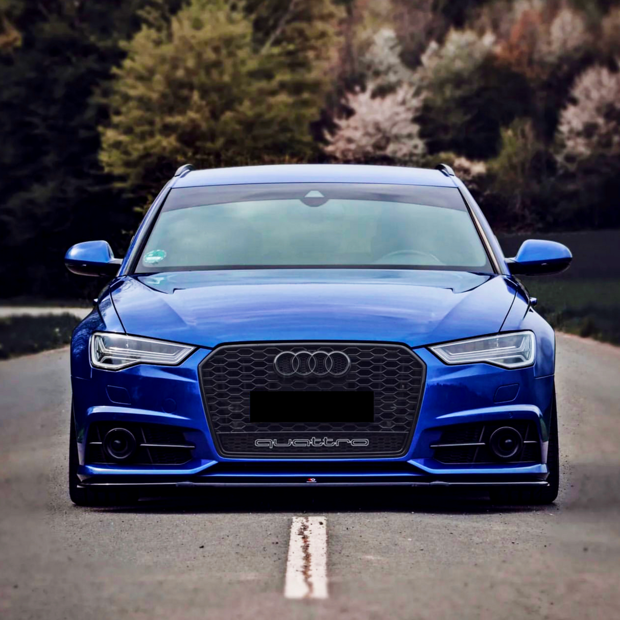 A6 - C7.5 Facelift: Gloss Black Honeycomb Quattro Grill 15-17