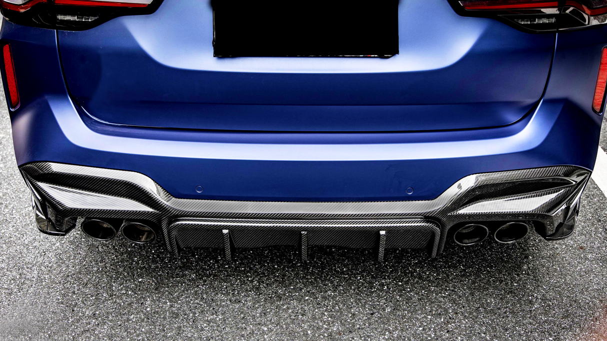 X3M - F97 Facelift: Dry Carbon Fibre SOOQOO Style Quad Exhaust Diffuser 21+