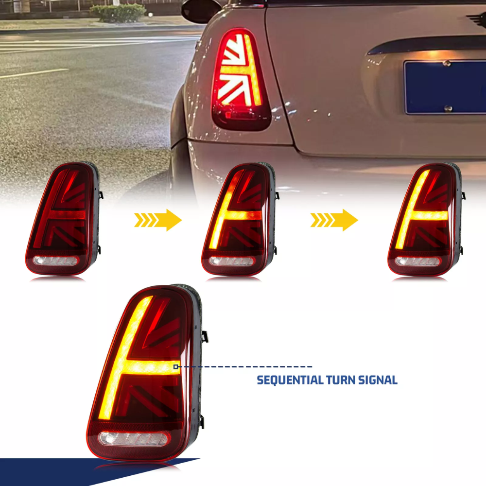 Mini Cooper - R50/R52/R53 Pre-Facelift: Red LCI Style Sequential LED Tail Lights 01-06