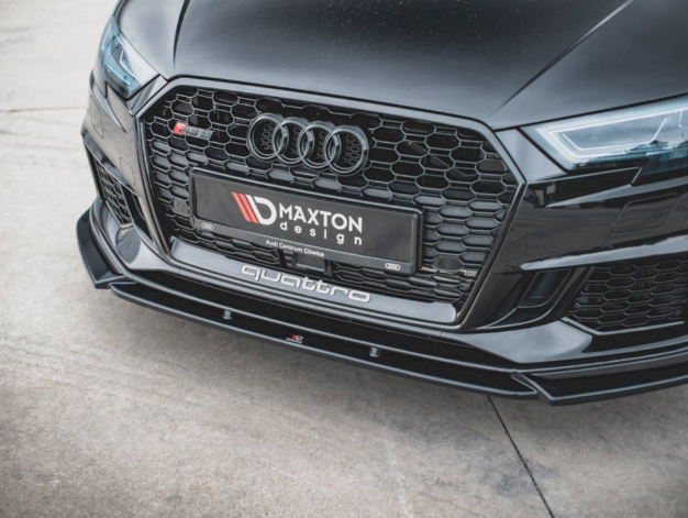 RS3 - 8V/8VS Facelift: Gloss Black Maxton Front Splitter 17-20