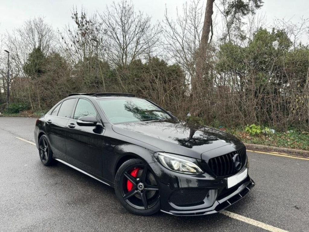 C Class - W205 Pre-Facelift: Gloss Black Edition 1 Style Splitter 15-18