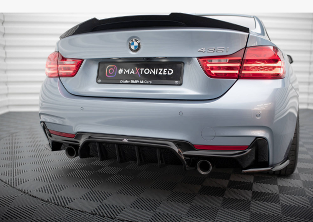 4 Series - F32/F33/F36: Gloss Black Maxton Dual Exhaust Diffuser 14-20