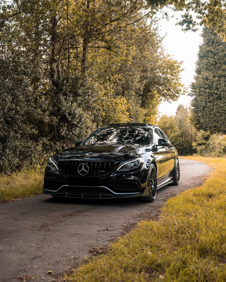 C63 - W205/C205 Pre-Facelift: Gloss Black Brabus Style Front Splitter 14-18