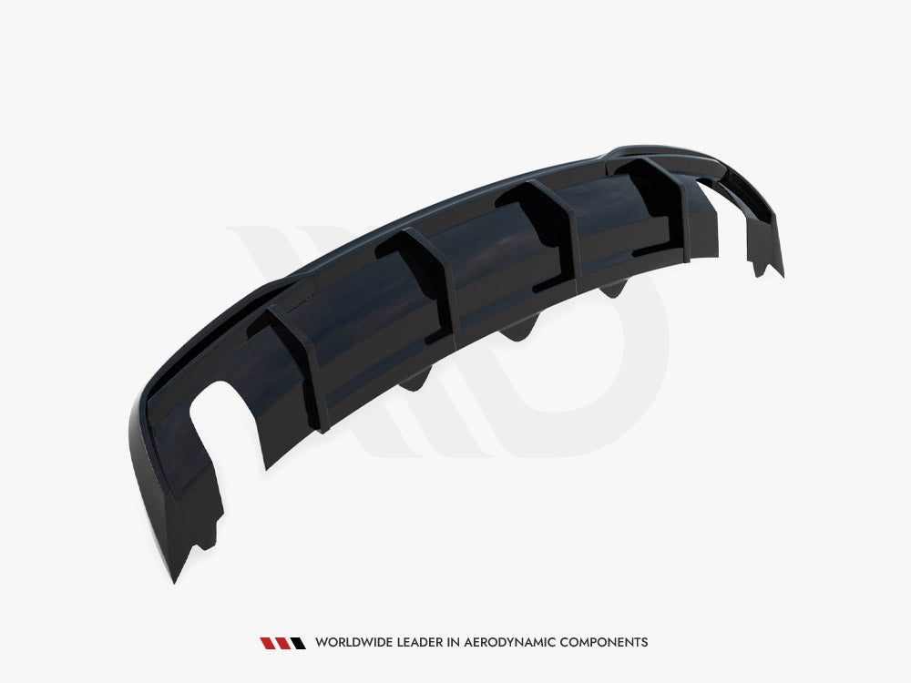 A5 - 8T Facelift: Gloss Black Maxton Dual Exhaust Rear Diffuser 11-16