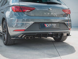 Leon - MK3 FR Facelift: Gloss Black Maxton Twin Exhaust Rear Diffuser 17-19