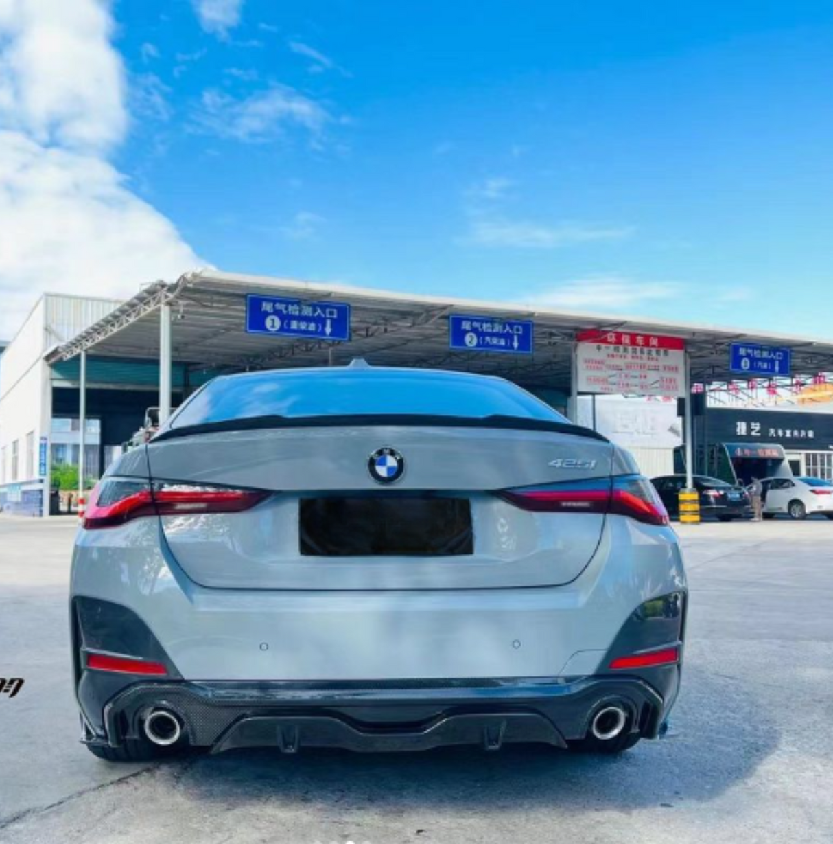 4 Series - G26: Dry Carbon Fibre SOOQOO Style Dual Exhaust Diffuser 20+