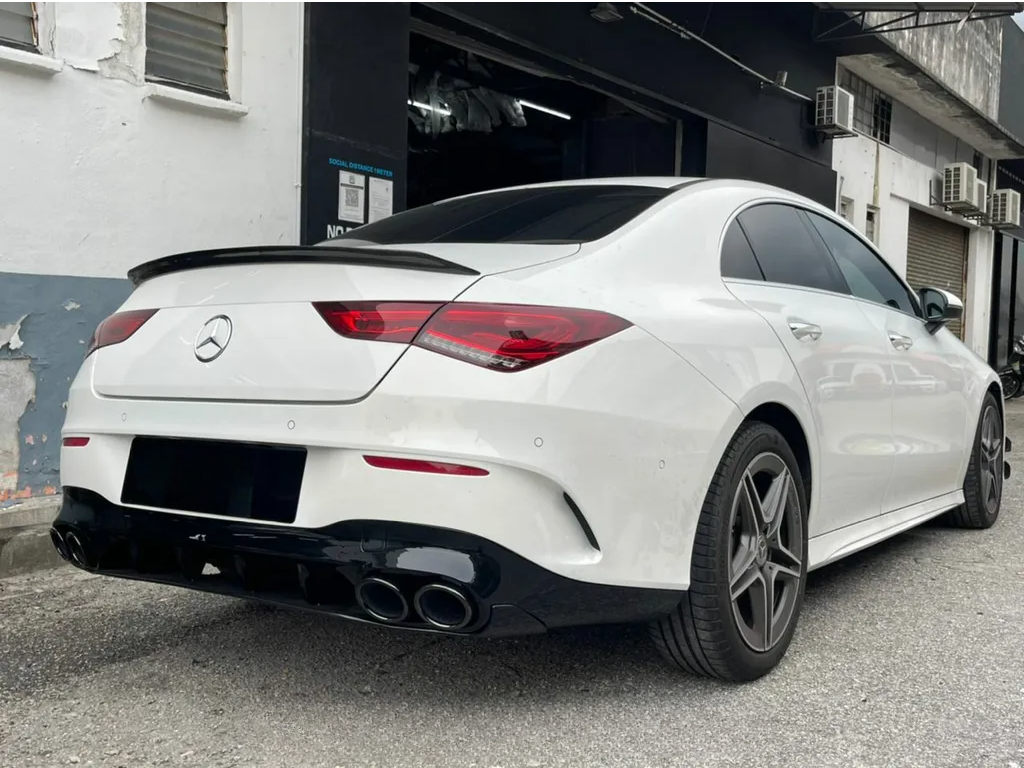 C Class - CLA W118 Pre-Facelift: Gloss Black Rear Diffuser 19-23