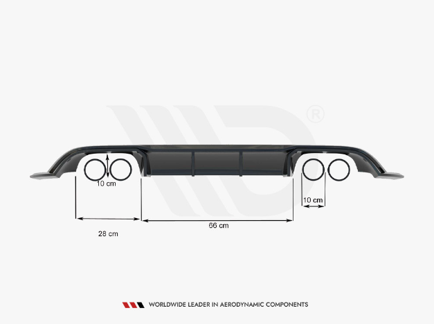 Golf R - MK7.5 Facelift: Gloss Black Maxton Rear Diffuser 17-19