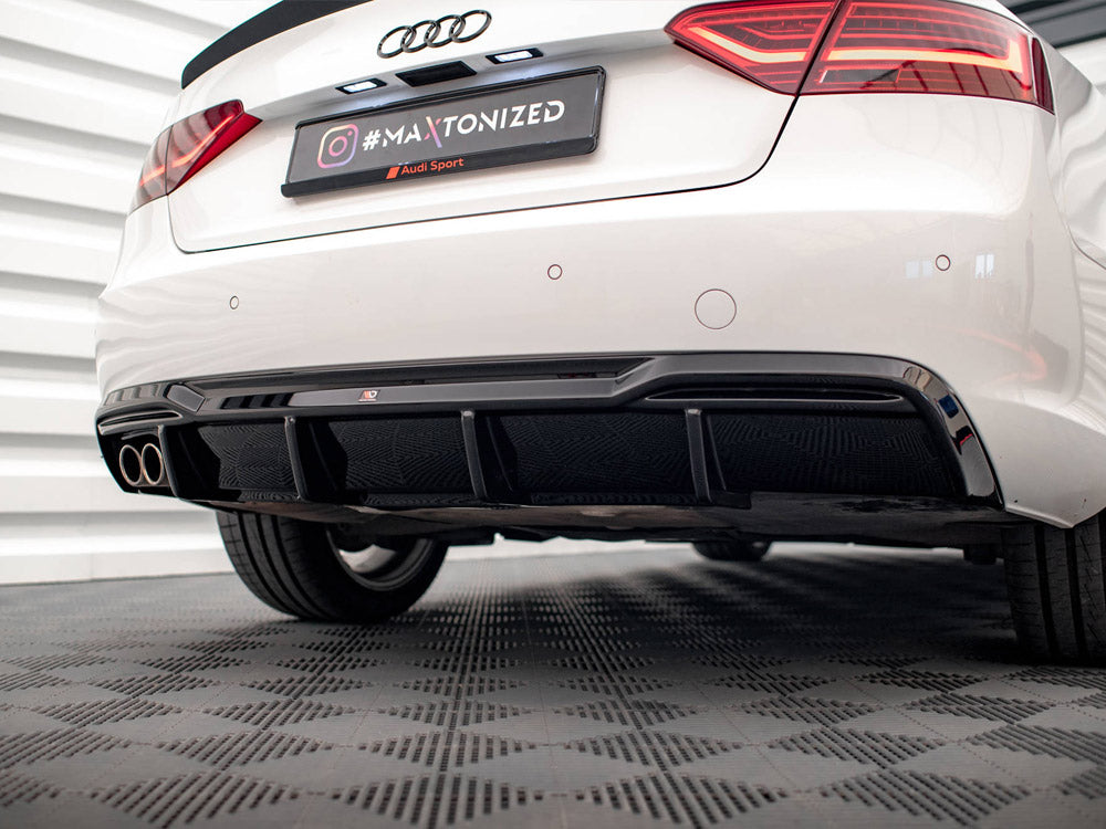 A5 - 8T Facelift: Gloss Black Maxton Twin Exhaust Rear Diffuser 11-16