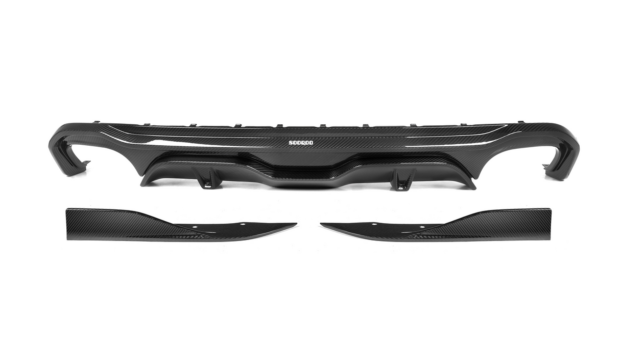 4 Series - G26: Dry Carbon Fibre SOOQOO Style Dual Exhaust Diffuser 20+