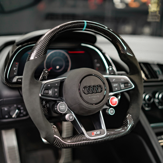 TT - MK3: Carbon Fibre Steering Wheel with LED Race Display