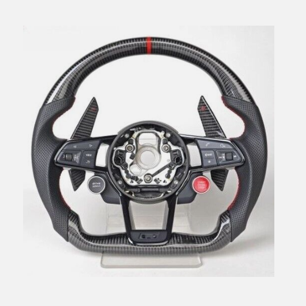 R8 - 4S: Carbon Fibre Steering Wheel with LED Race Display 15-24