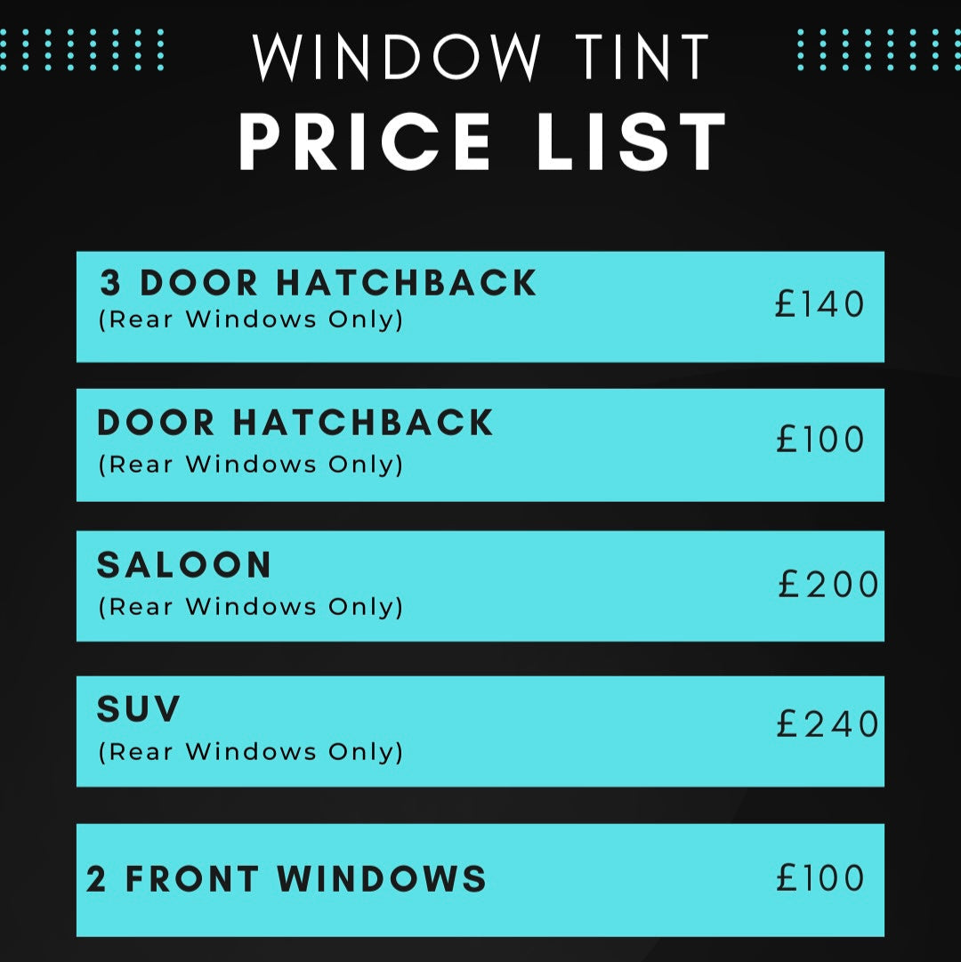 Car Window Tinting (£25 Deposit)