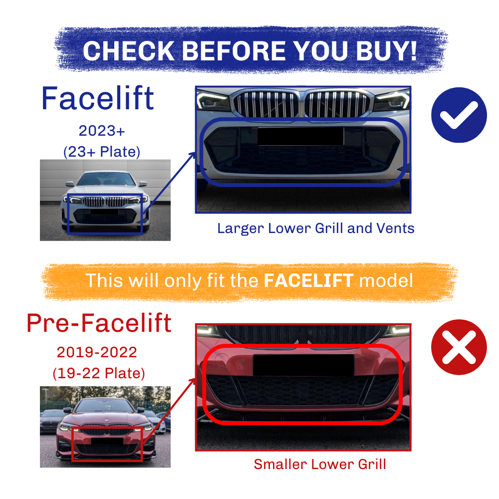 3 Series - G20 Facelift: Gloss Black Diamond Style Grill 23+