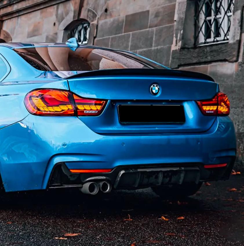 4 Series - F32/F33/F36: Gloss Black Twin Exhaust Diffuser 14-20