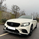 C Class - W205/C205 Facelift: Gloss Black AMG Style Front Splitter 19-21