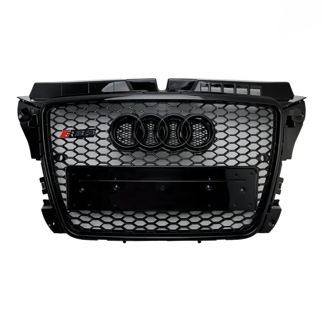 A3 - 8P: Gloss Black RS Honeycomb Style Grill 08-12