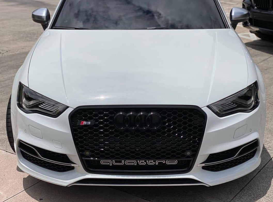 A3 - 8V Pre-Facelift: Gloss Black RS Honeycomb Quattro Grill 13-16