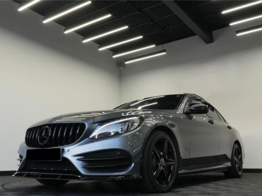 C Class - W205 Pre-Facelift: Gloss Black Edition 1 Style Splitter 15-18