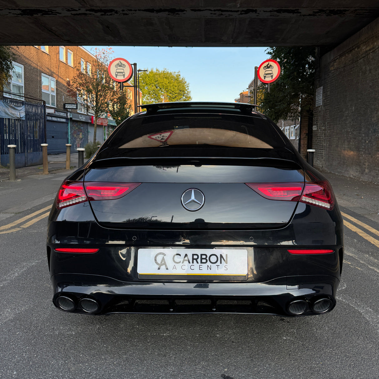 C Class - CLA W118 Pre-Facelift: Gloss Black Rear Diffuser 19-23