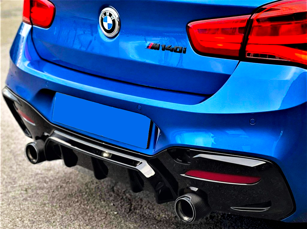 1 Series - F20/F21 Facelift LCI: Gloss Black Dual Exhaust Diffuser 15-19